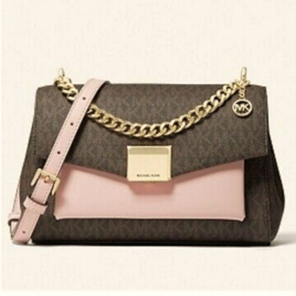 MICHAEL Michael Kors Lita Two Tone Medium Crossbody Bag EUC